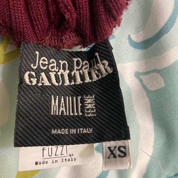 Jean Paul Gaultier Vintage 1990's Early 2000's Velvet Burn Out Dress Red XS - Picture 4 of 5